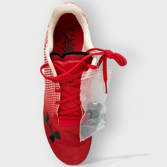 Under Armour Kick Distance 3 Track Spikes White/Beta Red Men’s 10.0